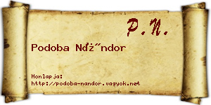 Podoba Nándor névjegykártya