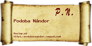 Podoba Nándor névjegykártya